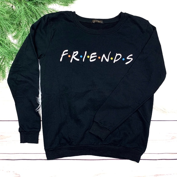 ZSIIBO Tops - 👫👭👬NWOT |•FRIENDS•| Black Crewneck Sweatshirt👫👭👬